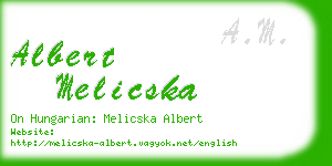 albert melicska business card